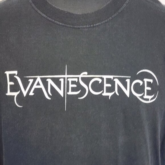 True Vintage Y2K XL Evanescence Bock Metal Band Tee Shirt Minor Shoulder Fade - Picture 4 of 9